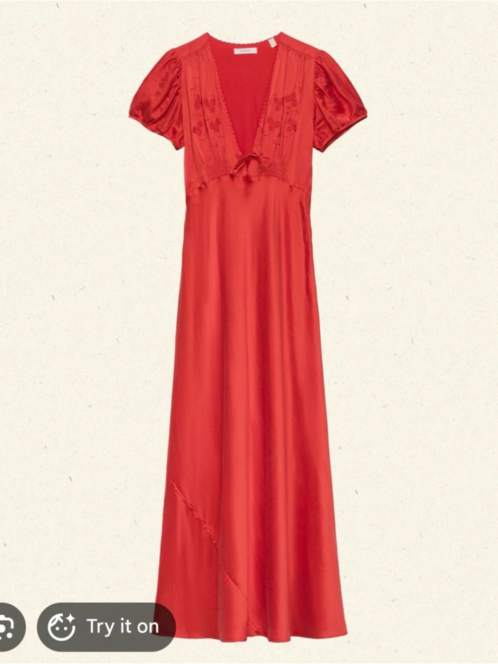 Doen Leana Satin Maxi Dress - fiery coral